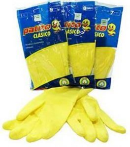 COD 448 GUANTES DE GOMA AFELPADO PATITO N° 7